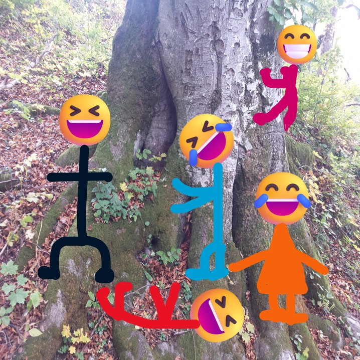 Emojis lachen über Witze für Kinder